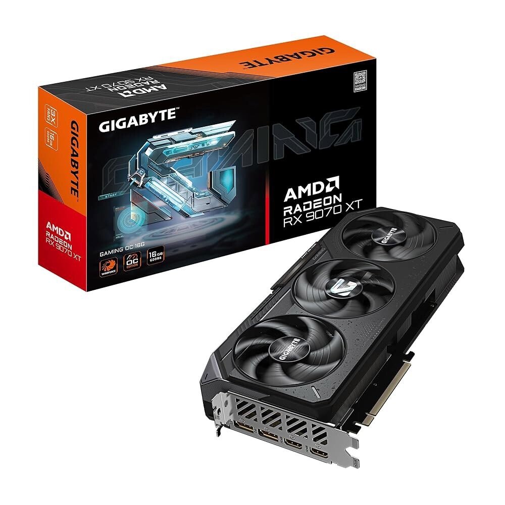 [오늘출발] 기가바이트 라데온 RX 9070 XT 게이밍 OC 16G 그래픽 카드 PCIe 5.0 16GB GDDR6 GV-R9070XT OC-16GD 비디