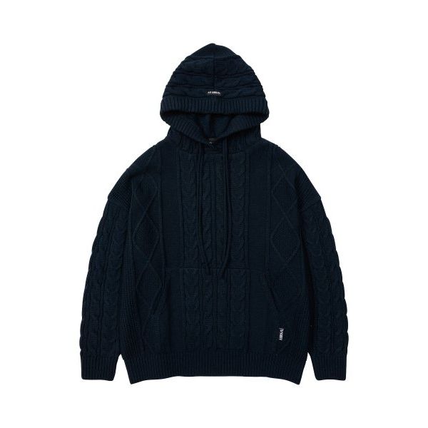 국내매장판 아조바이아조 후드티 Twisted Cable Knit Hoodie NAVY 566859