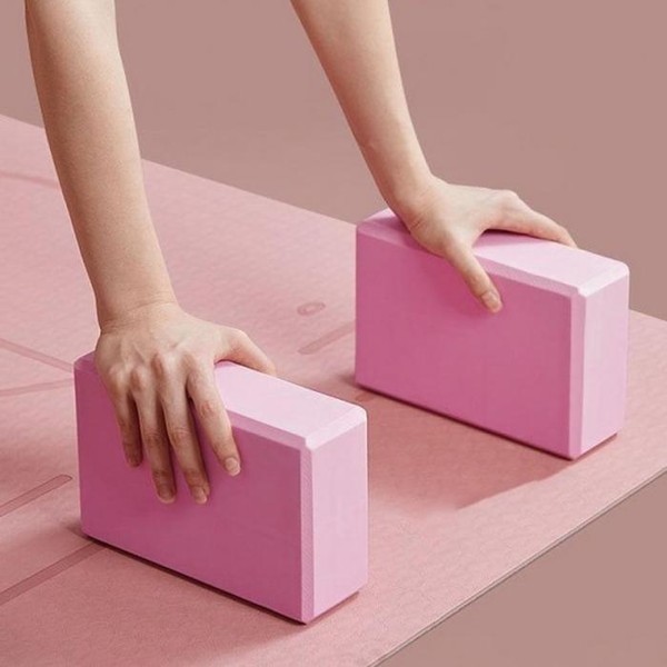 EVA 핑크 요가블록 홈트 2p세트 필라테스블럭 밸런스 필라테스블록 스트레칭블럭 스트레칭블