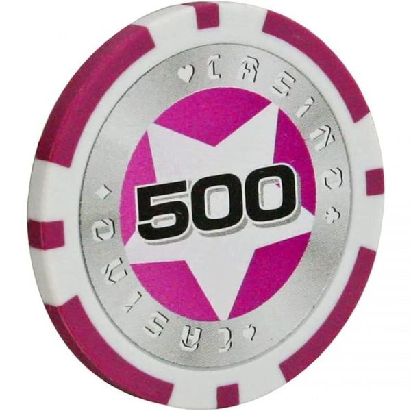 25개 포커 칩 전문 세트 카지노 게임 몬테카를로 금속 코어 14그램 텍사스 홀덤 블랙잭 색상 크기 500달러