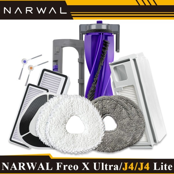 [오늘출발] Narwal/J4/Narwal J4/Freo X Ultra/J4 Lite 로봇 진공 청소기 부품 사이드 브러시 HEPA 필터  교체 액세서