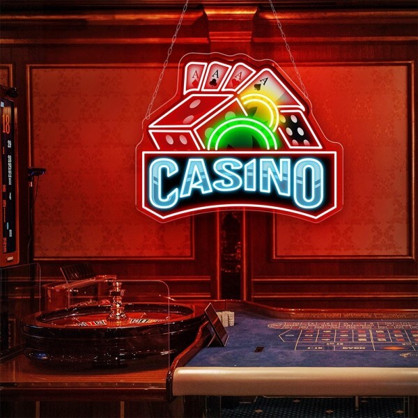 카지노 네온 사인 맞춤형 게임 룸 장식 조명 벽 포커 비즈니스 LED 선물