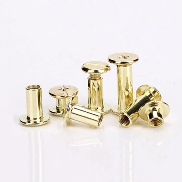 [오늘출발]금속 골드 바인딩 시카고 나사 스터드 리벳 슬롯 벨트 DIY 앨범 책상 메뉴 지갑 패스너 10 개