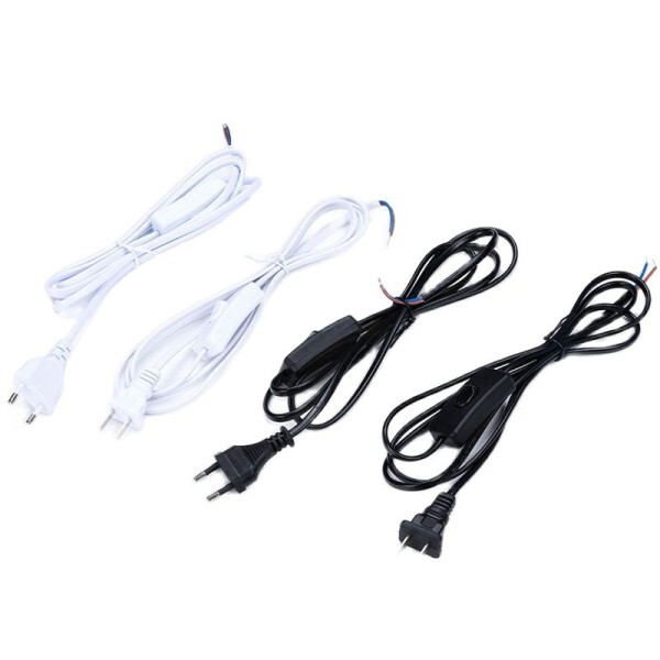 [오늘출발]미국 유럽 303 온라인 스위치 AU 연장 케이블 배선 전원 코드 LED 조명 스트립 1.8m 흰색 검정색