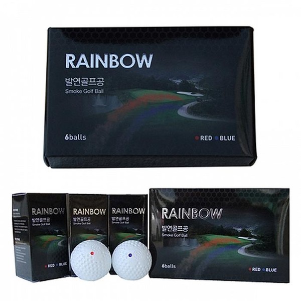 레인보우 발연골프공 1세트6개 스모크볼시구볼시타볼)