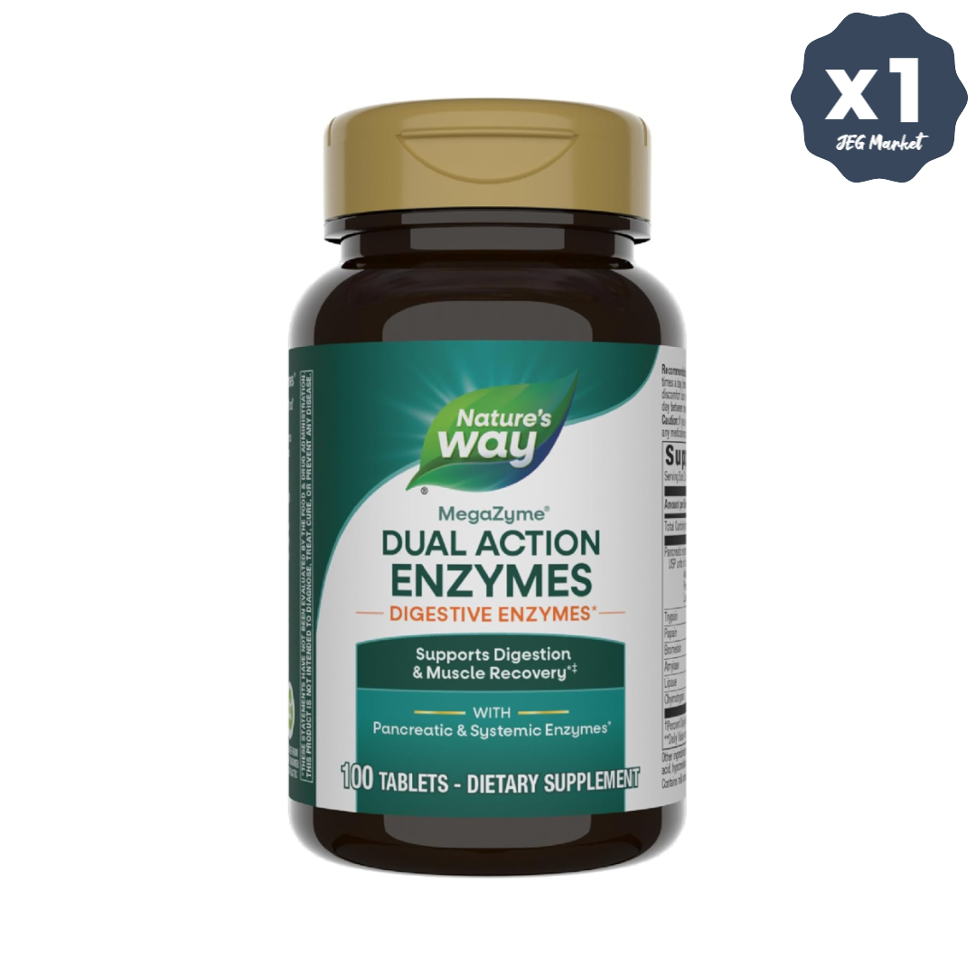 네이처스 웨이 메가자임 듀얼 액션 디제스티브 효소 100정