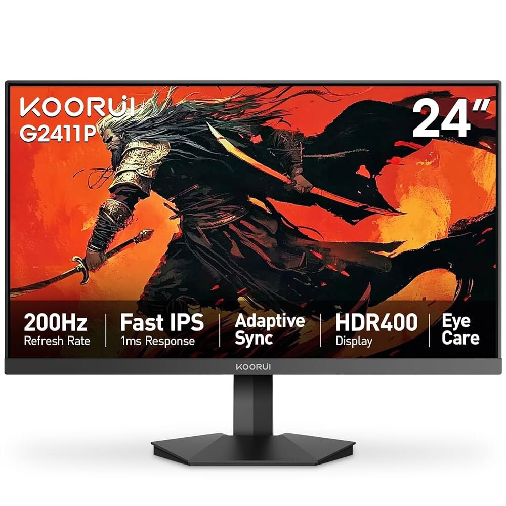 [오늘출발] 쿠루이 게이밍 모니터 24인치 고속 IPS 컴퓨터 200Hz FHD HDR400 디스플레이 1ms PC 화면 90 DCI-P3 색역