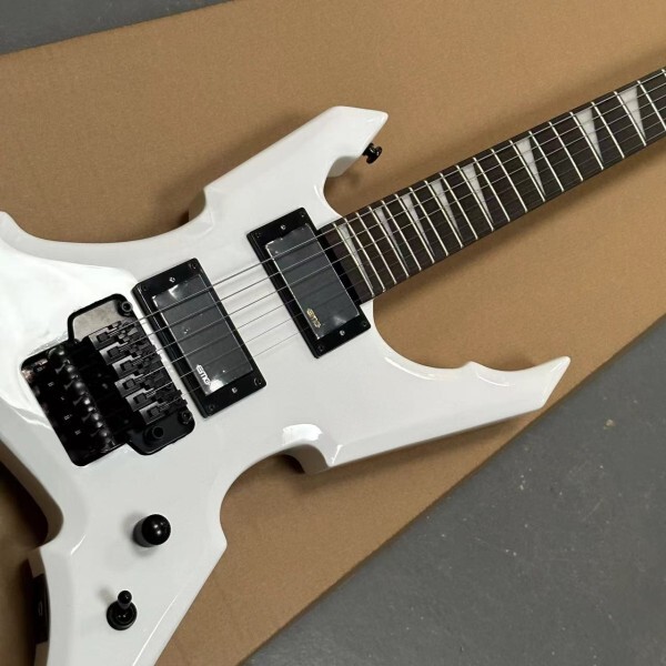 화이트 커스텀 잭 S-on 일렉트릭 기타 블랙 하드웨어 자체 브랜드 무료 배송