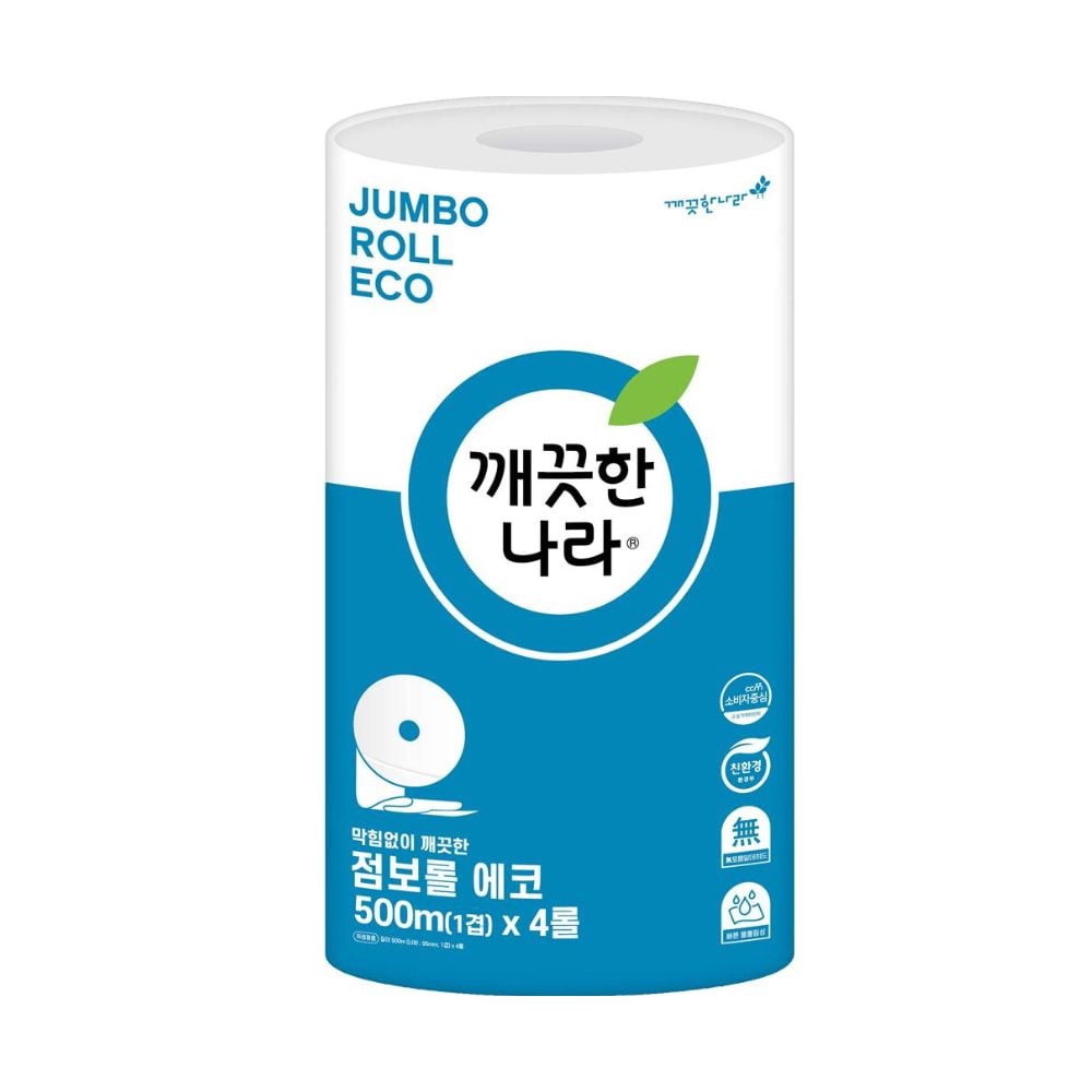 [오늘출발] 깨끗한나라 큰 관공서 점보 4롤1백 대왕점보롤 500m 병원 95 물에녹는 1겹 점보롤티슈 대형 휴게소 에코