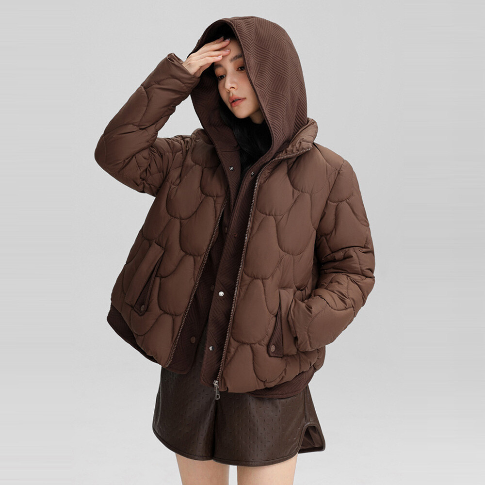 [오늘출발] 톨른 TLB 여성용 투톤 클래식 후드 숏패딩 경량 캐주얼 퀼팅 점퍼 무료배송 행사 중