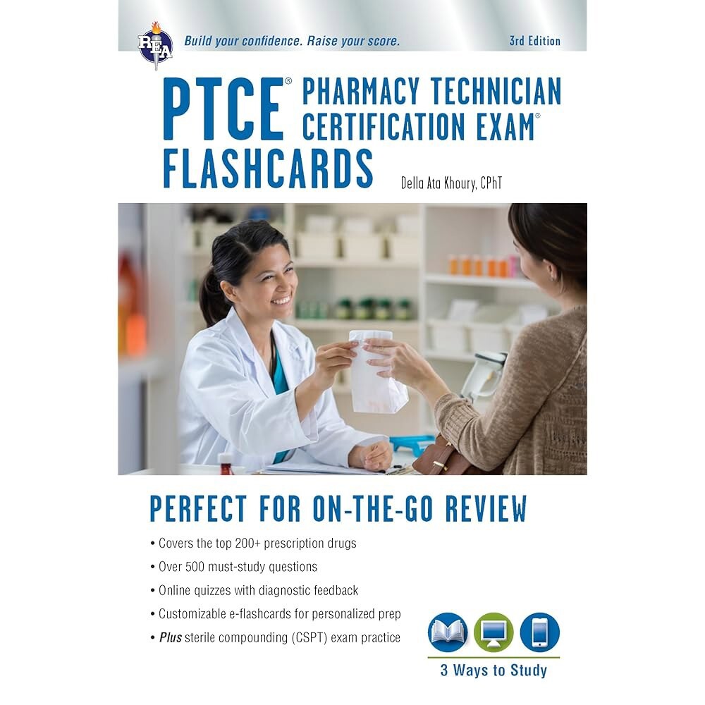 PTCE 약국 기술자 자격증 시험 플래시카드 Ed. Book 온라인 3rd. Edition 플래시 카드북