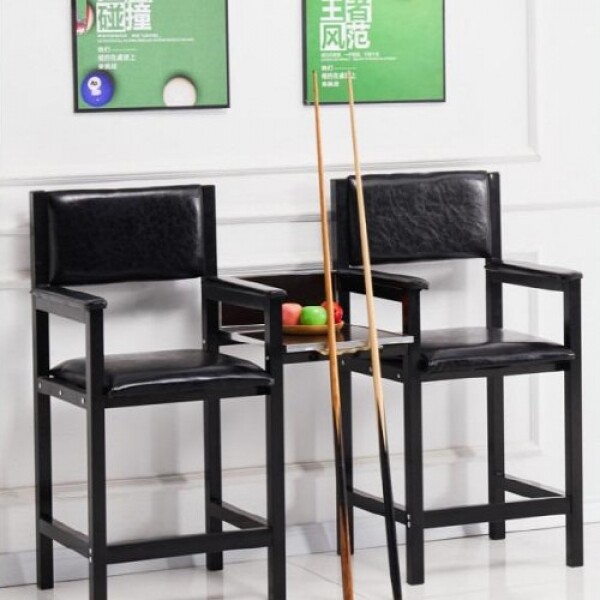 당구장의자 인테리어 홀덤 당구 손님 관람 의자 라운지 큐걸이 블랙