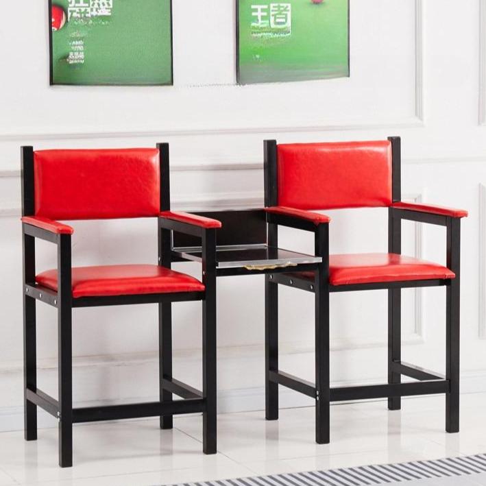 당구장의자 인테리어 홀덤 당구 손님 대기 체어 라운지 큐걸이 레드