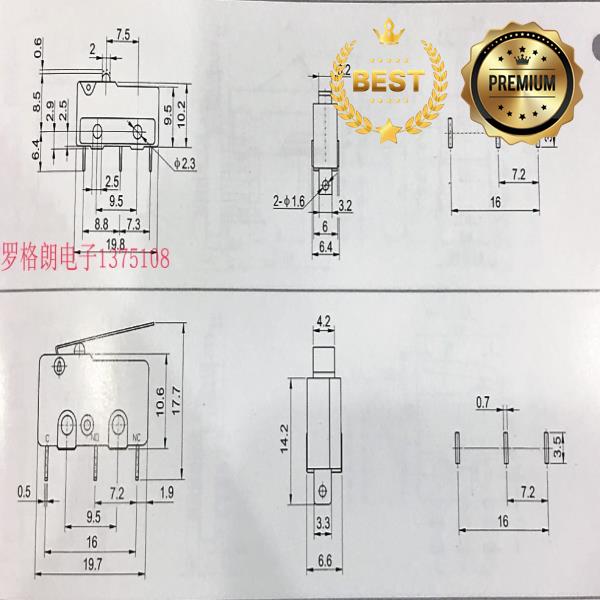 [오늘출발] 회로 차단기 찾기  마이크로 스위치 MQS-1 인칭 터치 5A 30VDC 100%