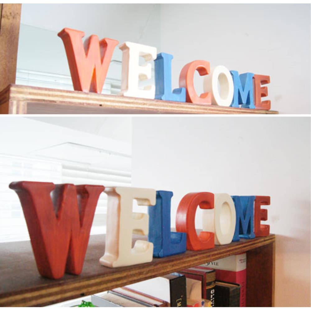 [오늘출발] WELCOME 웰컴 영어 블럭 매장 데코 장식 장식품 SNS