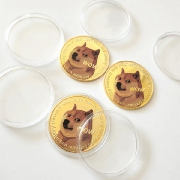 도지 코인 시바이누 기념 주화 모형 선물 동전 수집 골드 금주화 가상 화폐 암호 소장용 AA0288