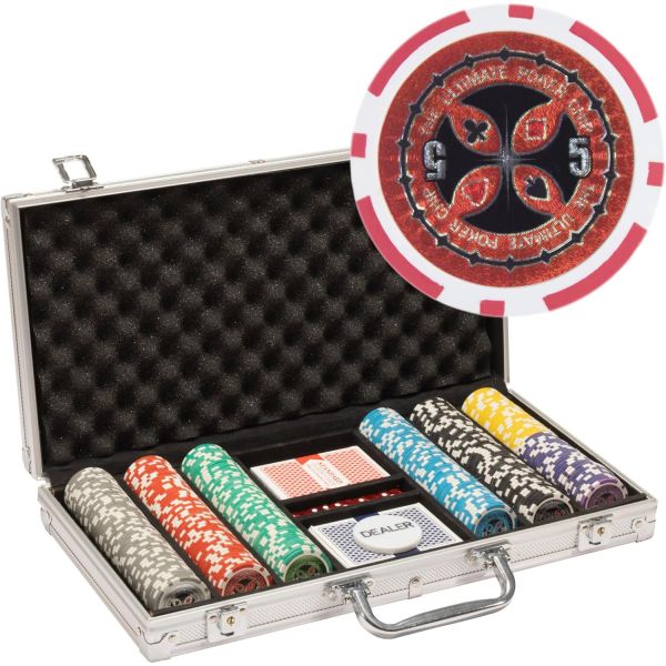 300개 알루미늄 최고의 포커 칩 케이스 14그램 무거운 점토 복합 세트 텍사스 홀덤 블랙잭 카지노 베팅 게