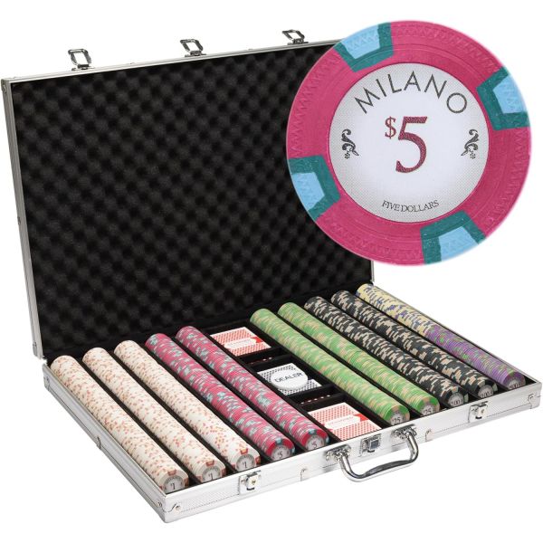 1000개 알루미늄 밀라노 포커 칩 케이스 10그램 리얼 클레이 세트 텍사스 홀덤 블랙잭 카지노 베팅 게임 액