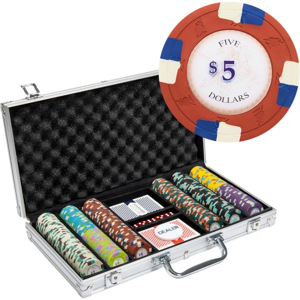 300개 알루미늄 포커 나이츠 칩 케이스 135그램 무거운 점토 복합 세트 텍사스 홀덤 블랙잭 카지노 베팅 게