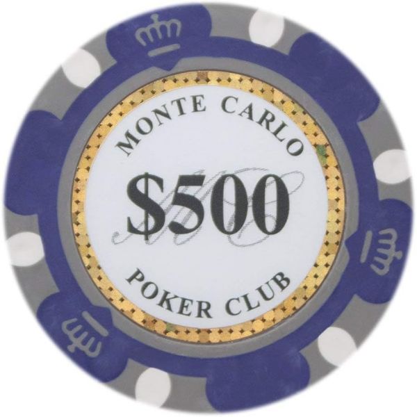 135그램 몬테카를로 프리미엄 포커 칩 50개 세트 헤비 클레이 복합 재질 텍사스 홀덤 블랙잭용 대량 카지노