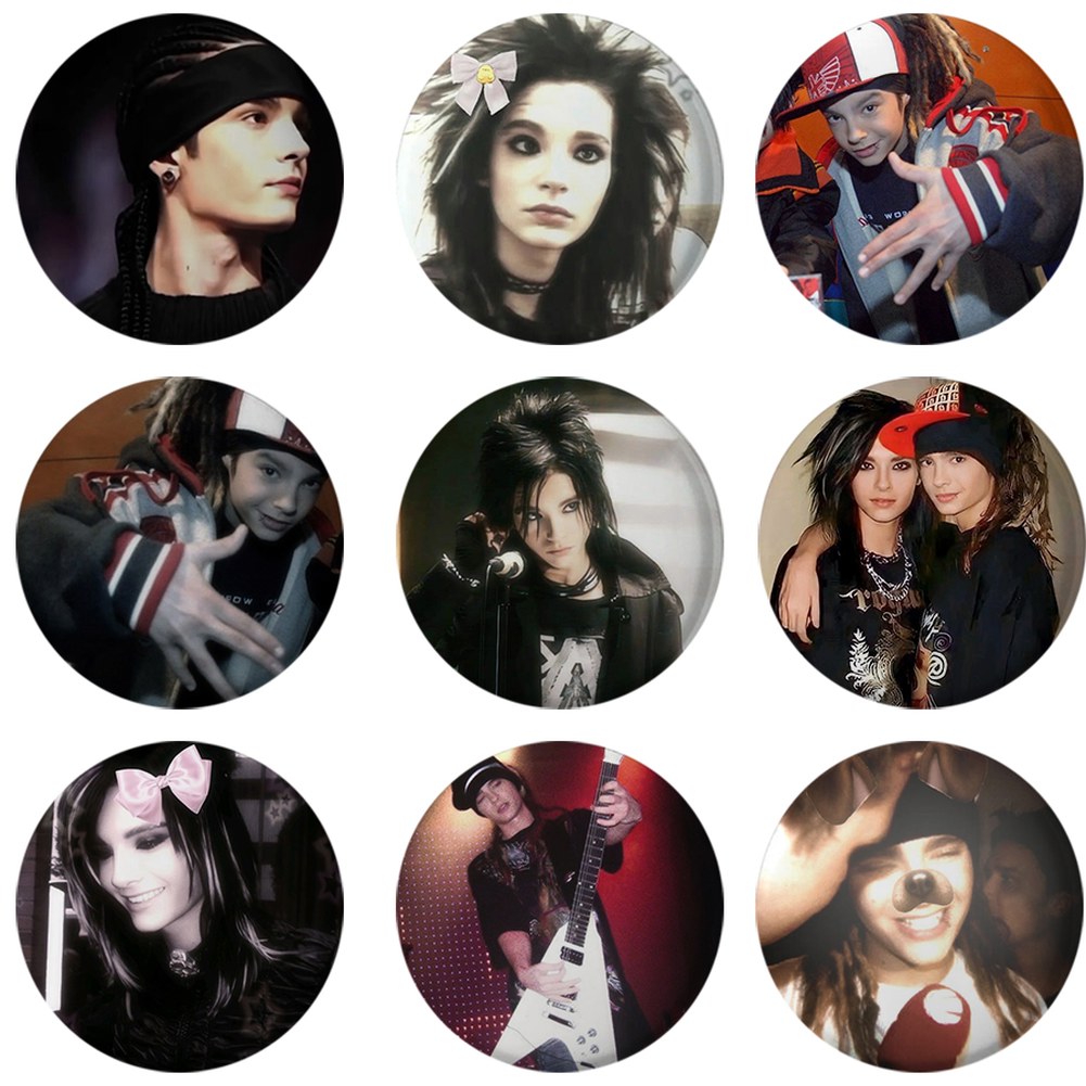 [오늘출발] 레트로 록 밴드 TOKIO 호텔 빌 카울리츠 핑크 단추 핀 고딕 브로치 배지 배낭 장식 팬 수집 파티 선물 신제