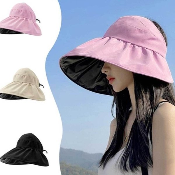 여성버킷햇 여름모자 이중 셔링 여자 벙거지 1+1 (WFG9XHV)