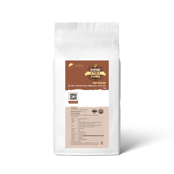 [오늘출발] 손맛커피 손맛커피 더 구수헤이 /원두커피1kg 무료배송 갓 볶은 신선한 원두커피1kg 더 구수한 향미 (홀빈) 무료배송