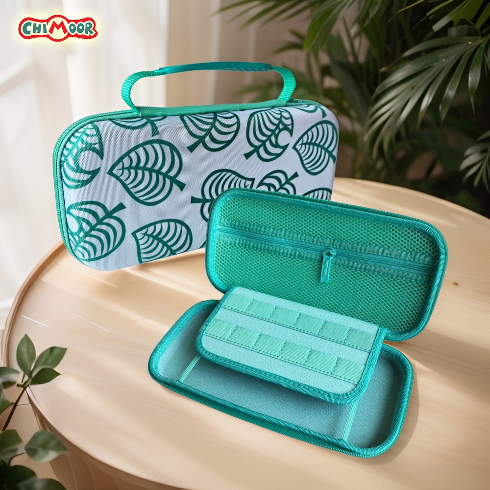 [오늘출발]스위치 2용 브라이트 리프 크로싱 휴대용 케이스 - NS 게임 카트리지 슬롯 12개가 포함된 보호 보관 파우치