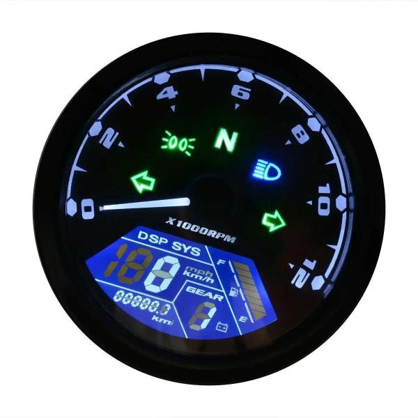 [오늘출발]Odometer Gauge Cafe Racer Motor 8-18V 12000RPM Universal LCD Digital Display