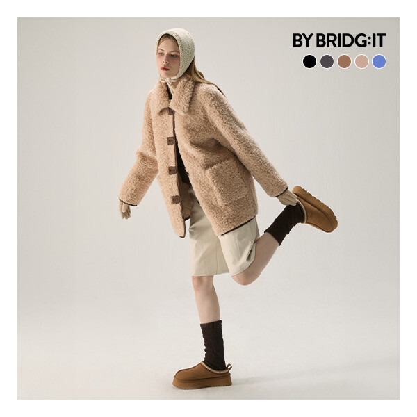 바이브리짓 (25FW) 컬링 호주산 양모100 하프코트