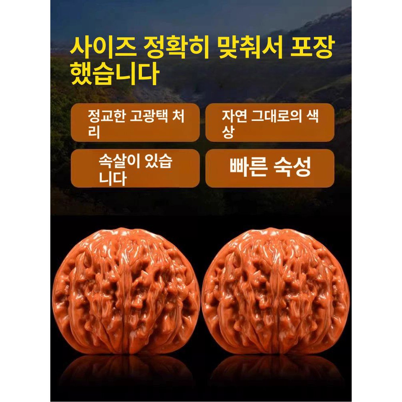 [오늘출발] 문완 호두 호도 김천 중국산 손바닥 관모 정선품 지압기 사과밭 4개 껍질없는 마사지 고포 36 39MM