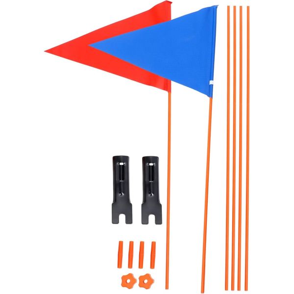 산악 자전거를 위한 자전거 꼬리 깃발 키트 접이식 안전 2세트 축하 및 스포츠 이벤트를 리어 랙 내구성 폴