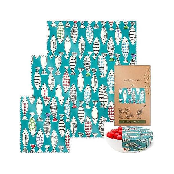 12389029 실용적인 밀랍 랩 모음 3개입 튼튼한 다기능 식품 보관 솔루션 일상 생활에 유용한 홈 액세서리