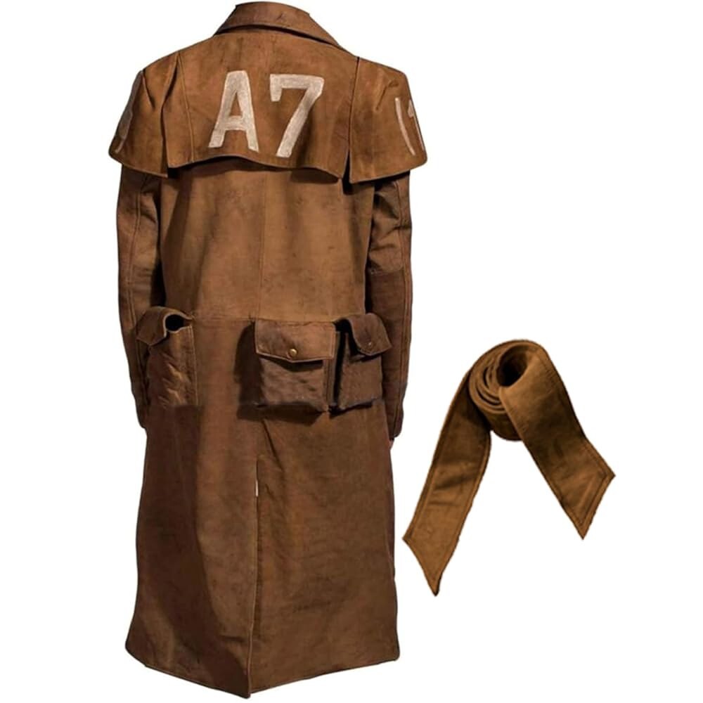 [오늘출발] 재킨 남성 뉴 베가스 A7 NCR 베테랑 레인저 갑옷 코트 - 가죽 더스터 풀 길이 웨스턴 카우보이 트렌치