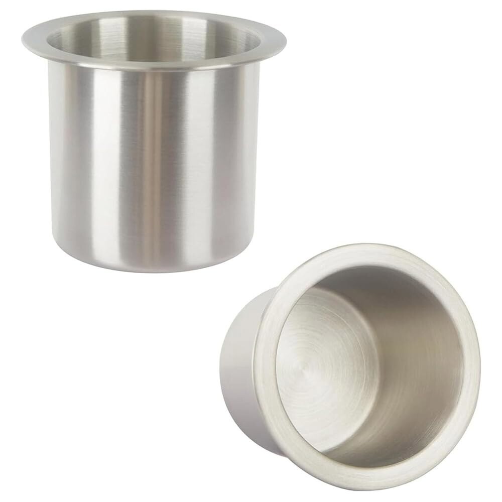 [오늘출발]2PC 드롭인 컵 홀더 304개의 스테인리스 스틸 자동차 3.3인치 실버 포커 테이블 음료 홀더 다이닝 시네마