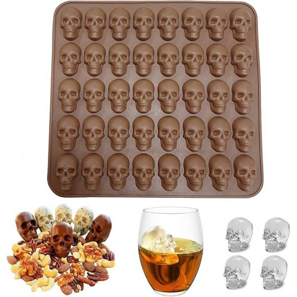 12418440 할로윈 해골 초콜릿 몰드 실리콘 퐁당 케이크 장식 캔디 젤로 페이스트리 머핑 푸딩 디저트