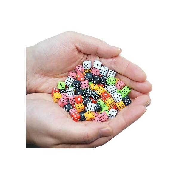 12442726 Smartdealspro 100개입 D6 미니 게임 별자리 카지노 테마 활동 보드 게임 수학 교육