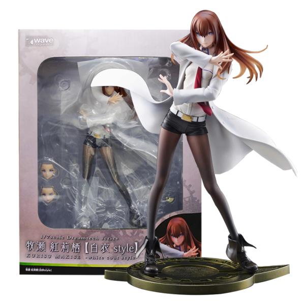 [오늘출발] [해외] 22.5CM Anime Steins Gate Makise Kurisu Dream Tech 그림 1/7 화이트 코트  스탠딩 모델  인형 Aciton Fig