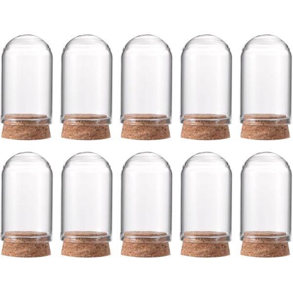 7770544 오너먼트 수집품 장식품 PATIKIL 클리어 클로슈 유리 돔 10개 유리벨저 디스플레이케이스 탁상 센