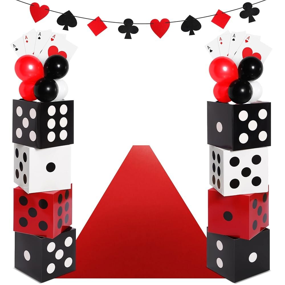 [오늘출발] 잔마이 52개 카지노 테마 장식 세트 게임 야간 출입구 문 8개 12인치 대형 박스 점보 포커 카드 30개 생일