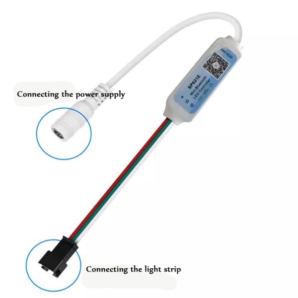[오늘출발] 미니 음악 블루투스 앱 컨트롤러 주소 지정 가능 LED 스트립 라이트 iOS 안드로이드 DC5V-24V WS2812B
