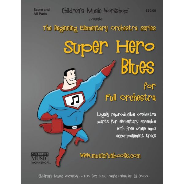 슈퍼 히어로 블루스 초등 앙상블을 위한 합법적으로 복제 가능한 오케스트라 파트와 무료 온라인 mp3 반주