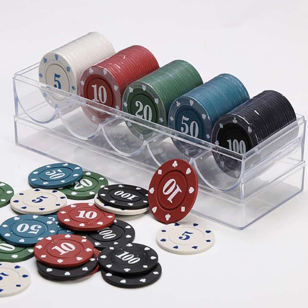 포커 트럼프 겜블 칩 세트 카지노 게임 숫자칩 카드 파티 홀덤 보드게임