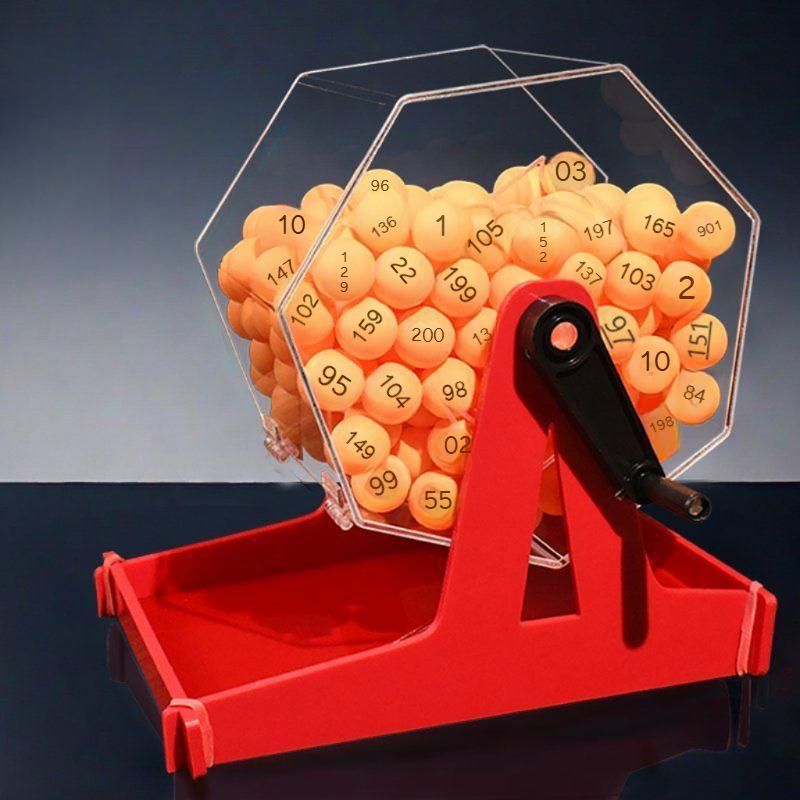 추첨 뽑기 경품 번호 룰렛 랜덤 숫자 행사용 로또기계 무작위 복권 수동 추첨기 C. 블랙 50개 숫자볼 2.7cm