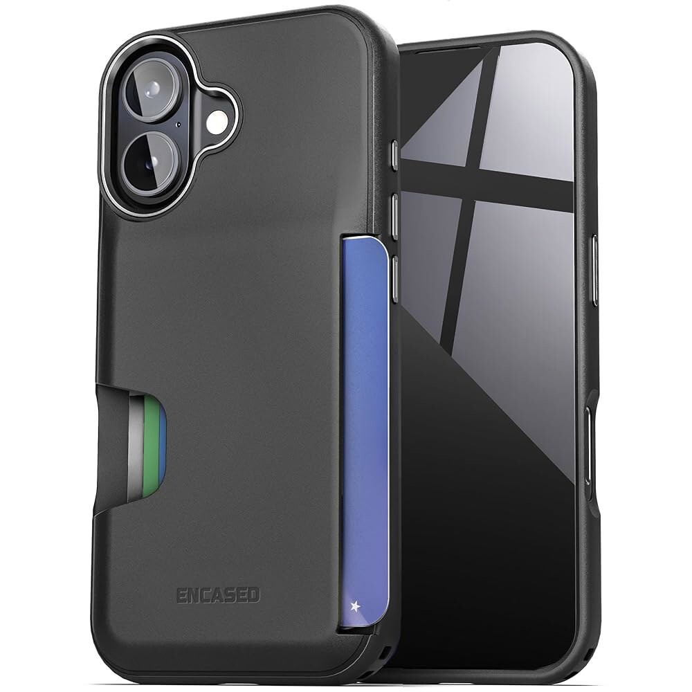 [오늘출발] iPhone 17 지갑 케이스용 케이스(캐시 시리즈) - 카드 홀더 슬롯이 내장된 보호 휴대폰 케이스(블랙)