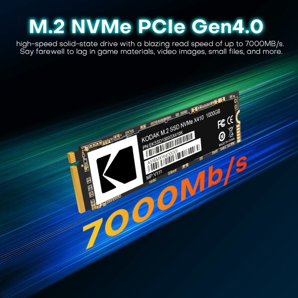 가성비 코닥 PS5 SSD NVMe M.2 PCIe 4.0 7000Mb/s 1TB 2TB 하드 드라이브 2280 SSD 솔리드 디스크 DIY 게이