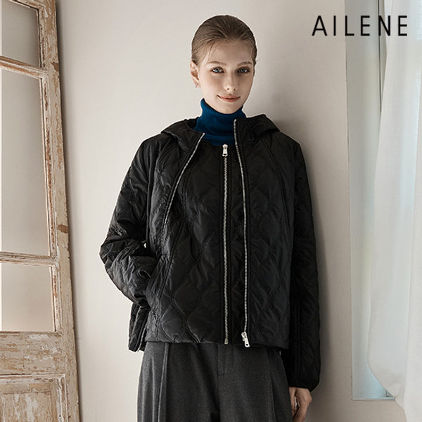 엘렌느 25FW 더블웨이브 퀼팅 점퍼+베스트 세트