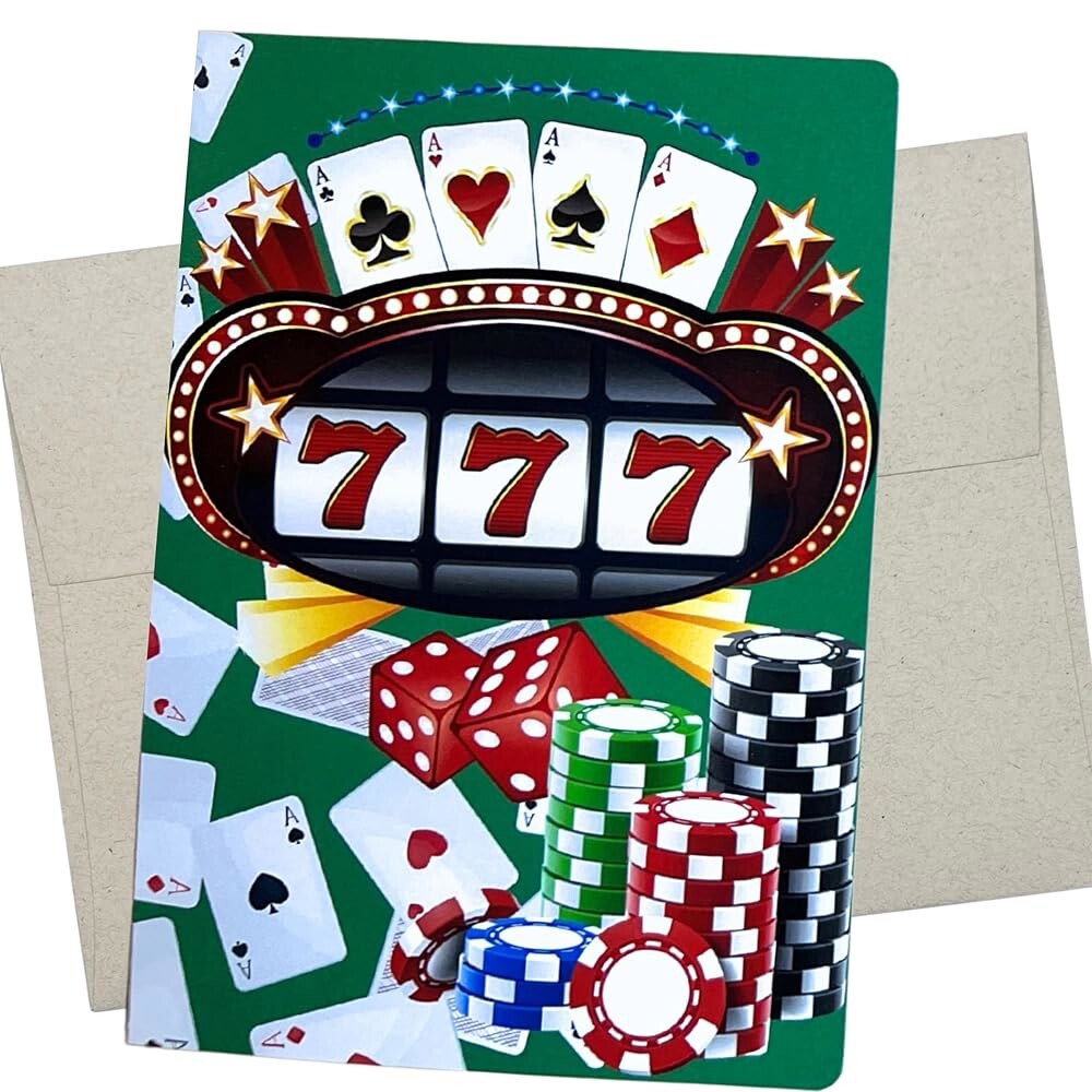 [오늘출발] 휘트먼과 딸 도박 인사말 카드 카지노 생일 카드(프리미엄 카드 1장 5X7인치)는 생일 본 항해 도박사 은퇴