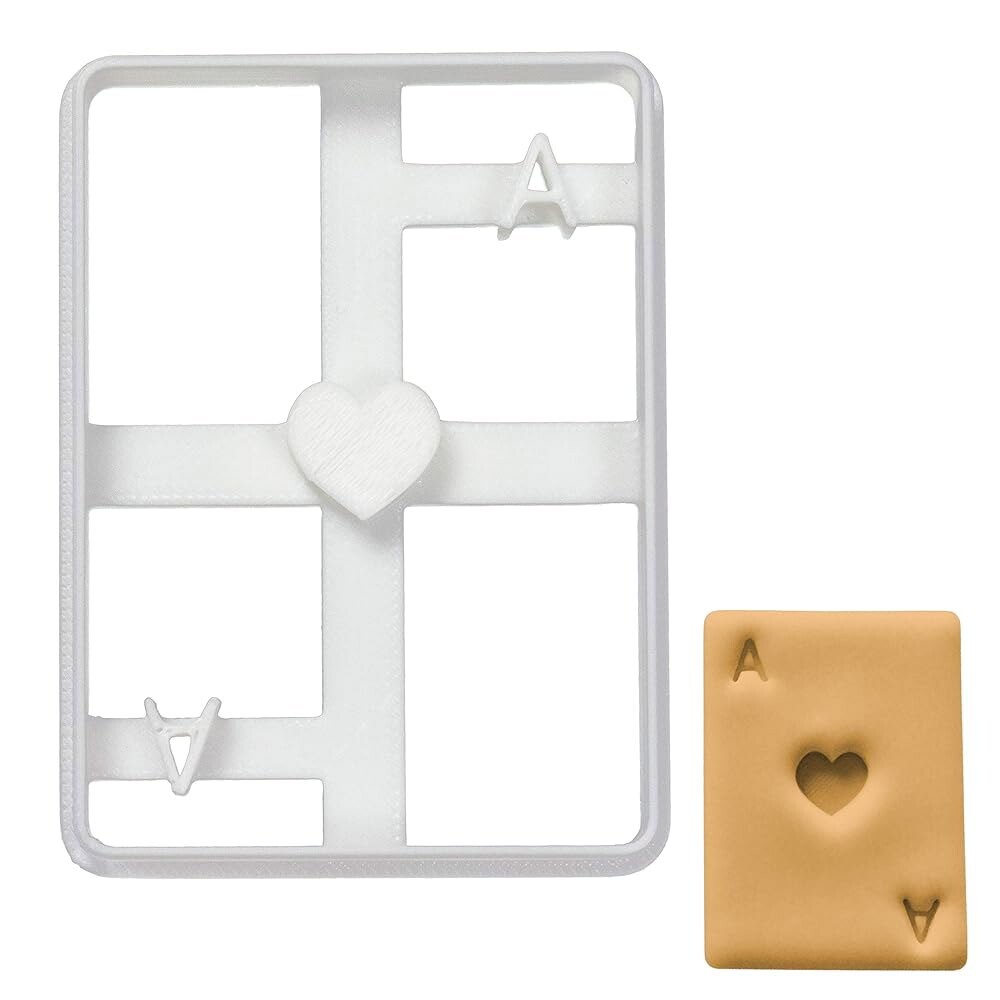 [오늘출발] 포커 카드 에이스 오브 하트 쿠키 커터 1피스 DIY 라스베이거스 카지노 테마 파티에 이상적 - 베이커로지