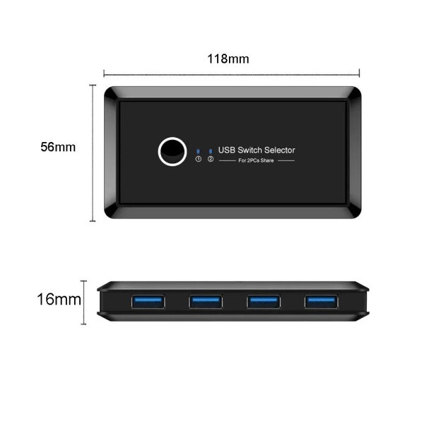 [오늘출발] 저렴한   4개 장치 공유 2PC USB 3.0 2.0 스위처 USB KVM 스위치 2x4 USB 스위처 선택기 (PC 키보드 마우스